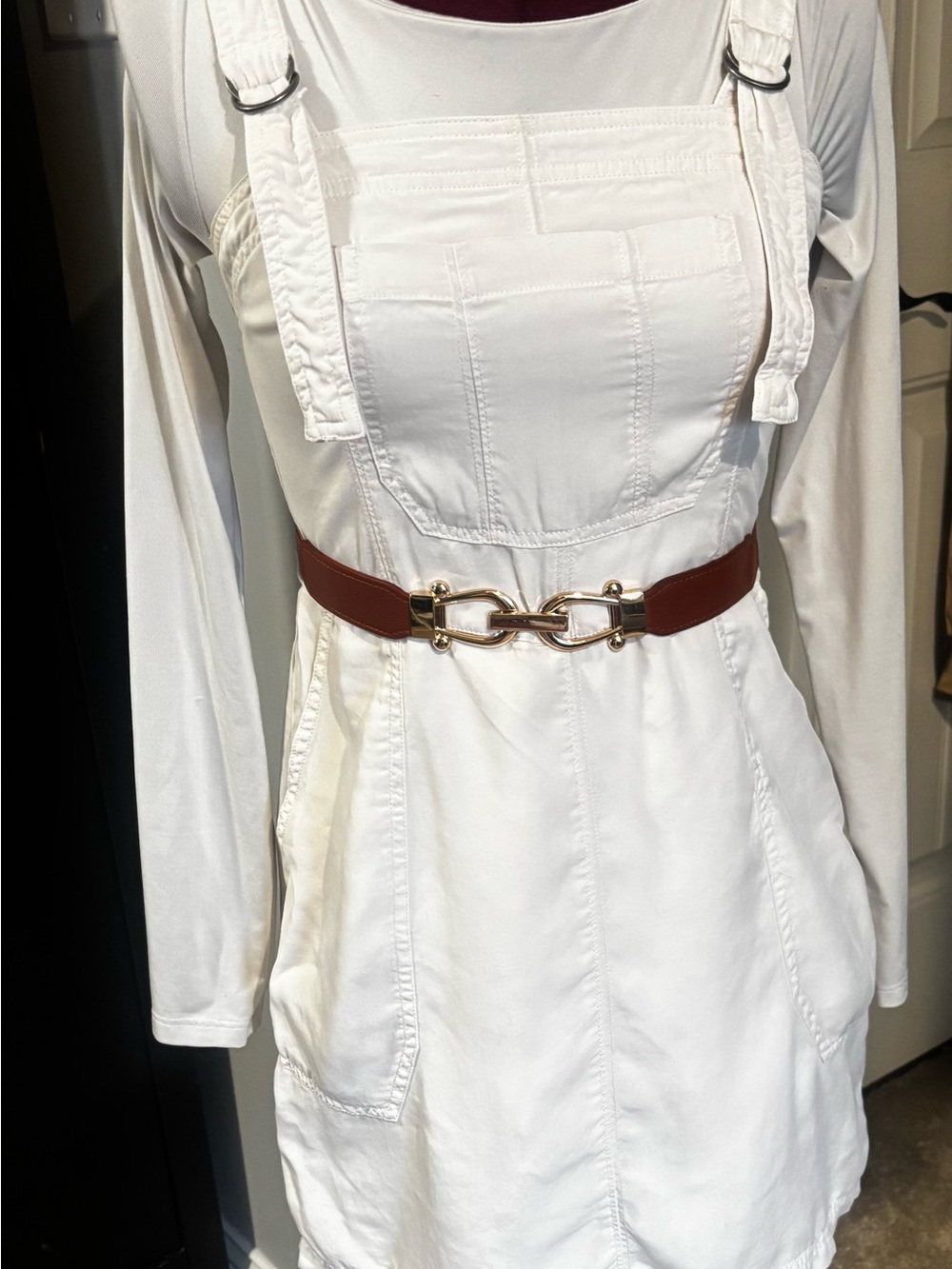 Abercrombie & Fitch Cream Overall Romper/Dress - XS